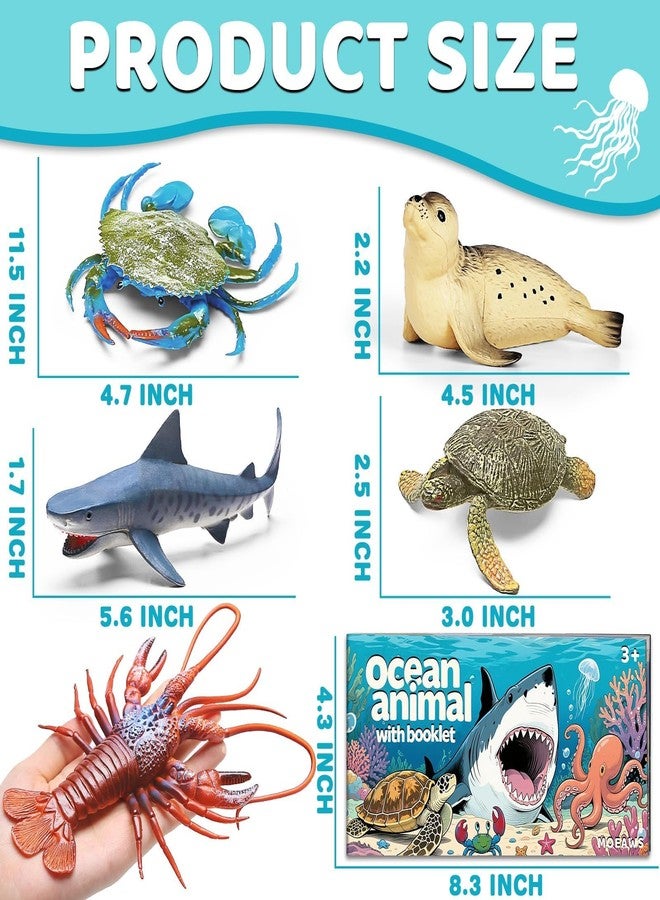 MOEAWS 20 Pcs Ocean Animal Toy with Educational Booklet, Plastic Sea Animal with Gift Box, Mini Sea Creature Figures for Kids Age 3+, Birthday Gift, Ocean Theme Party Favor, Water Bath Toy for Toddler - Image 4